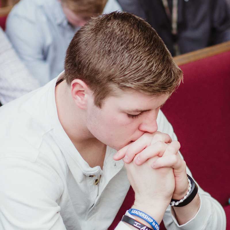 prayer during church